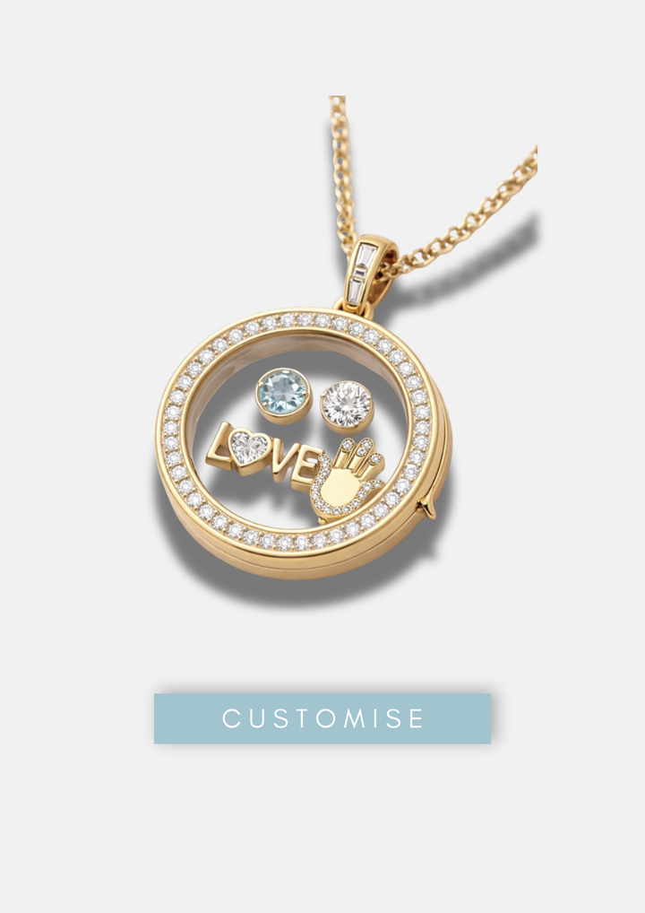 ROUND PAVÉ BIRTHSTONE LOCKET