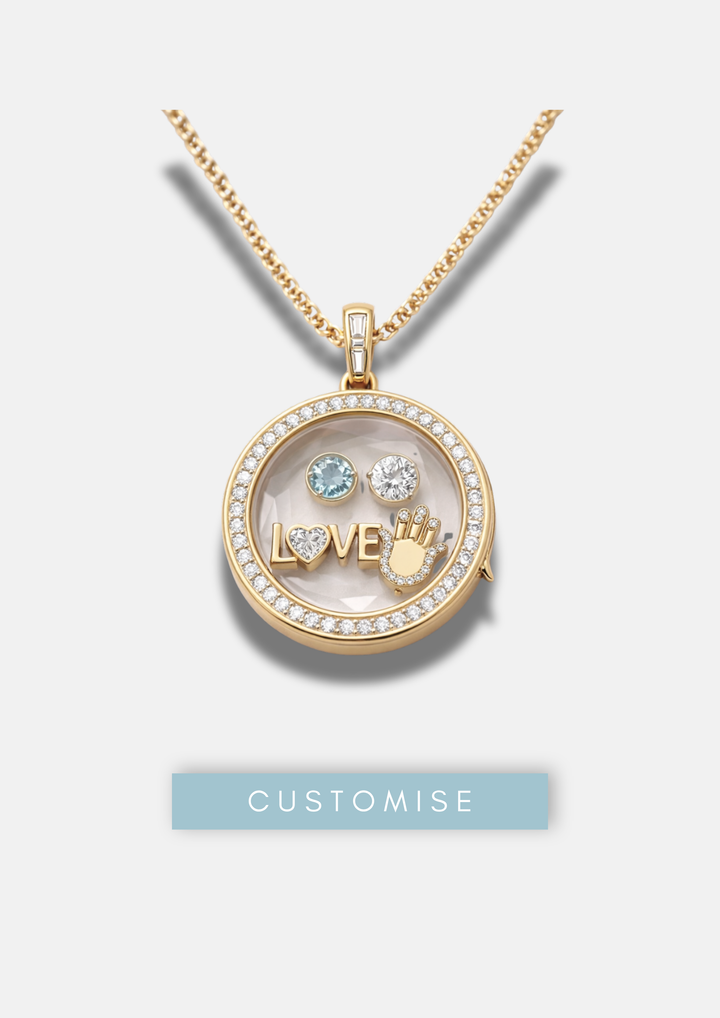 ROUND PAVÉ BIRTHSTONE LOCKET