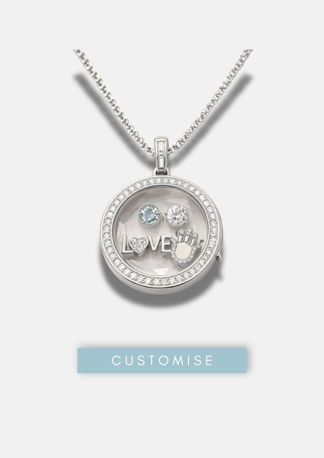 ROUND PAVÉ BIRTHSTONE LOCKET