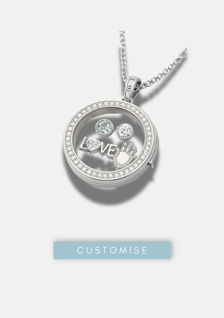 ROUND PAVÉ BIRTHSTONE LOCKET