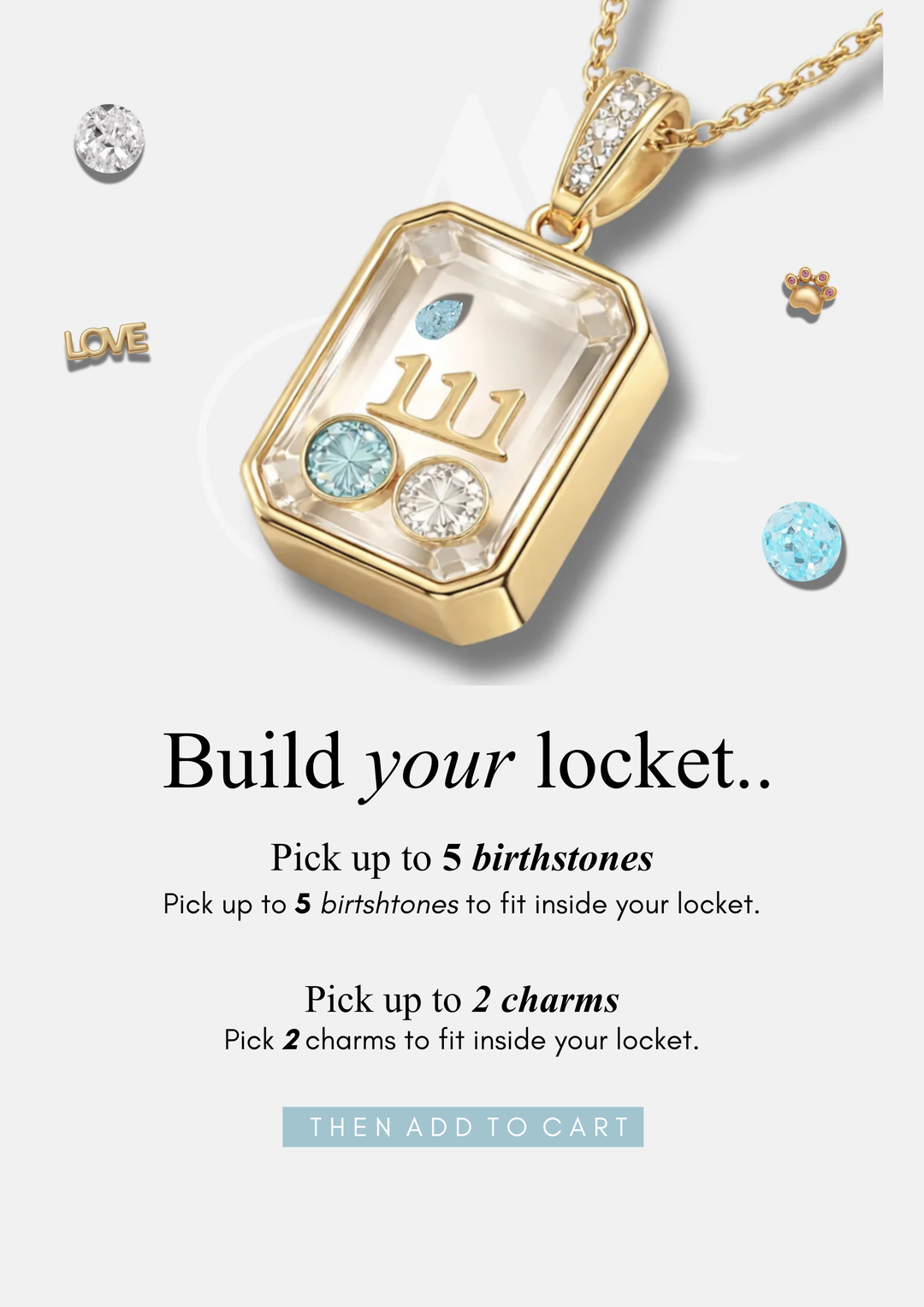 RECTANGLE BIRTHSTONE LOCKET