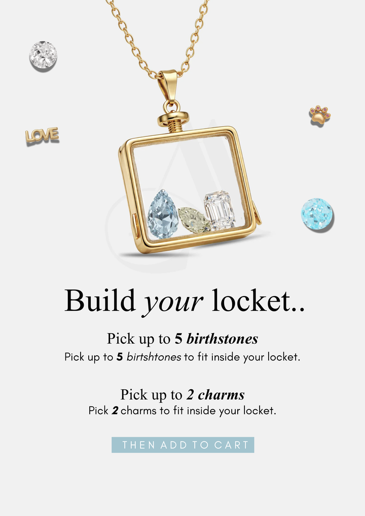 SQUARE BIRTHSTONE LOCKET