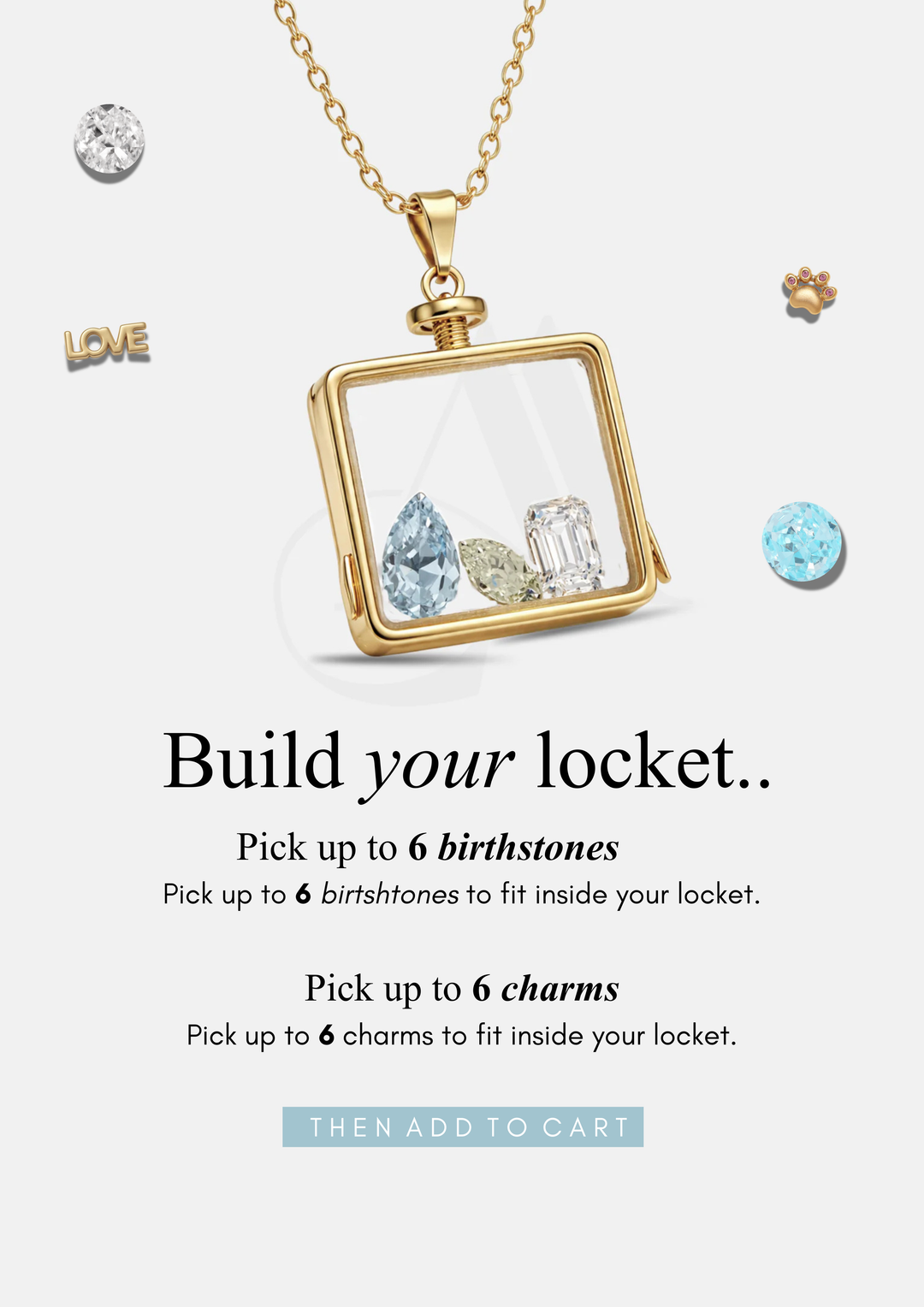 SQUARE BIRTHSTONE LOCKET