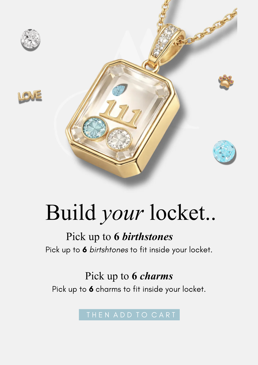 RECTANGLE BIRTHSTONE LOCKET