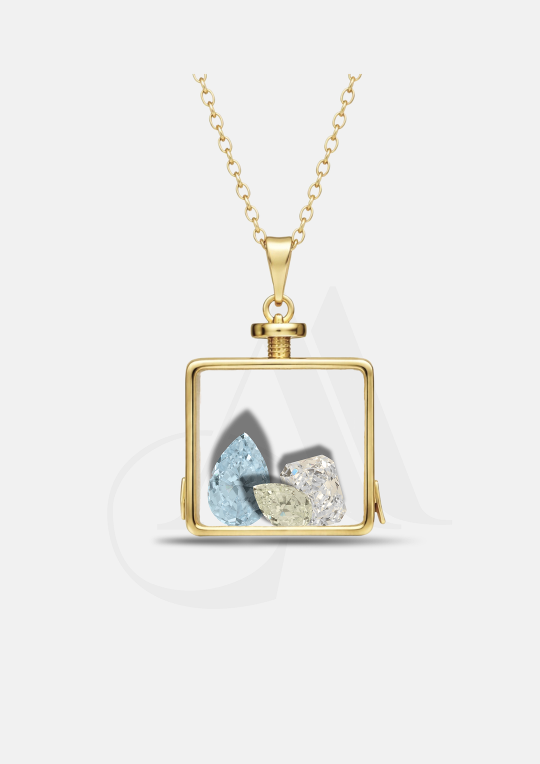 SQUARE BIRTHSTONE LOCKET