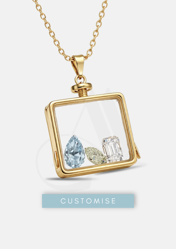 SQUARE BIRTHSTONE LOCKET