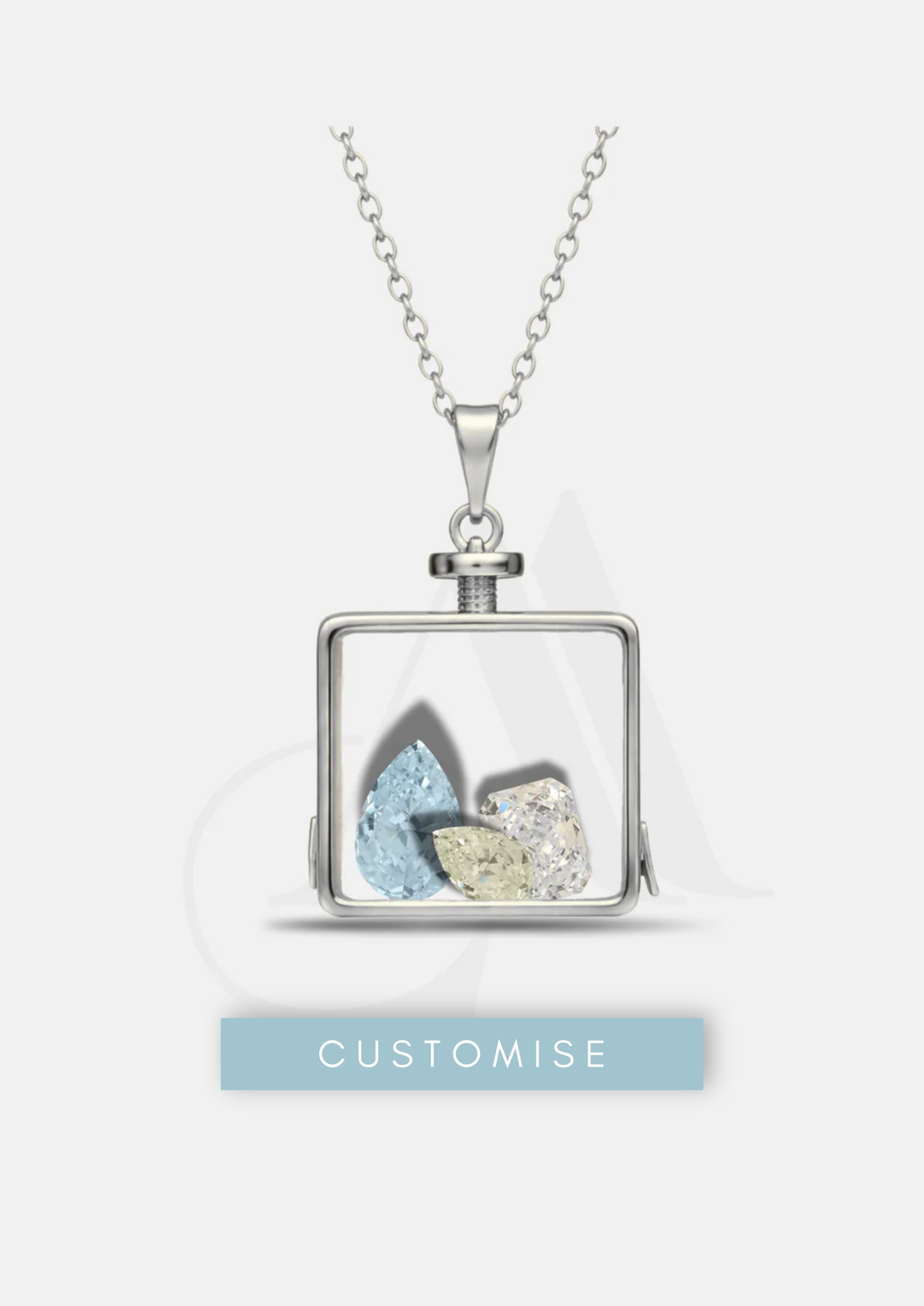 SQUARE BIRTHSTONE LOCKET