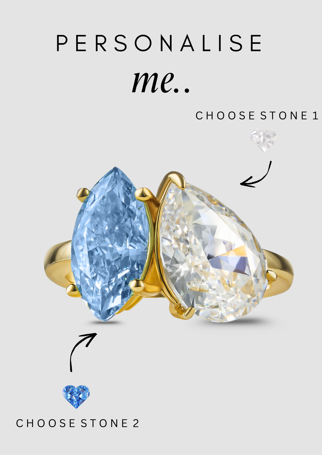 The "You & Me" Marquise Birth Month Ring