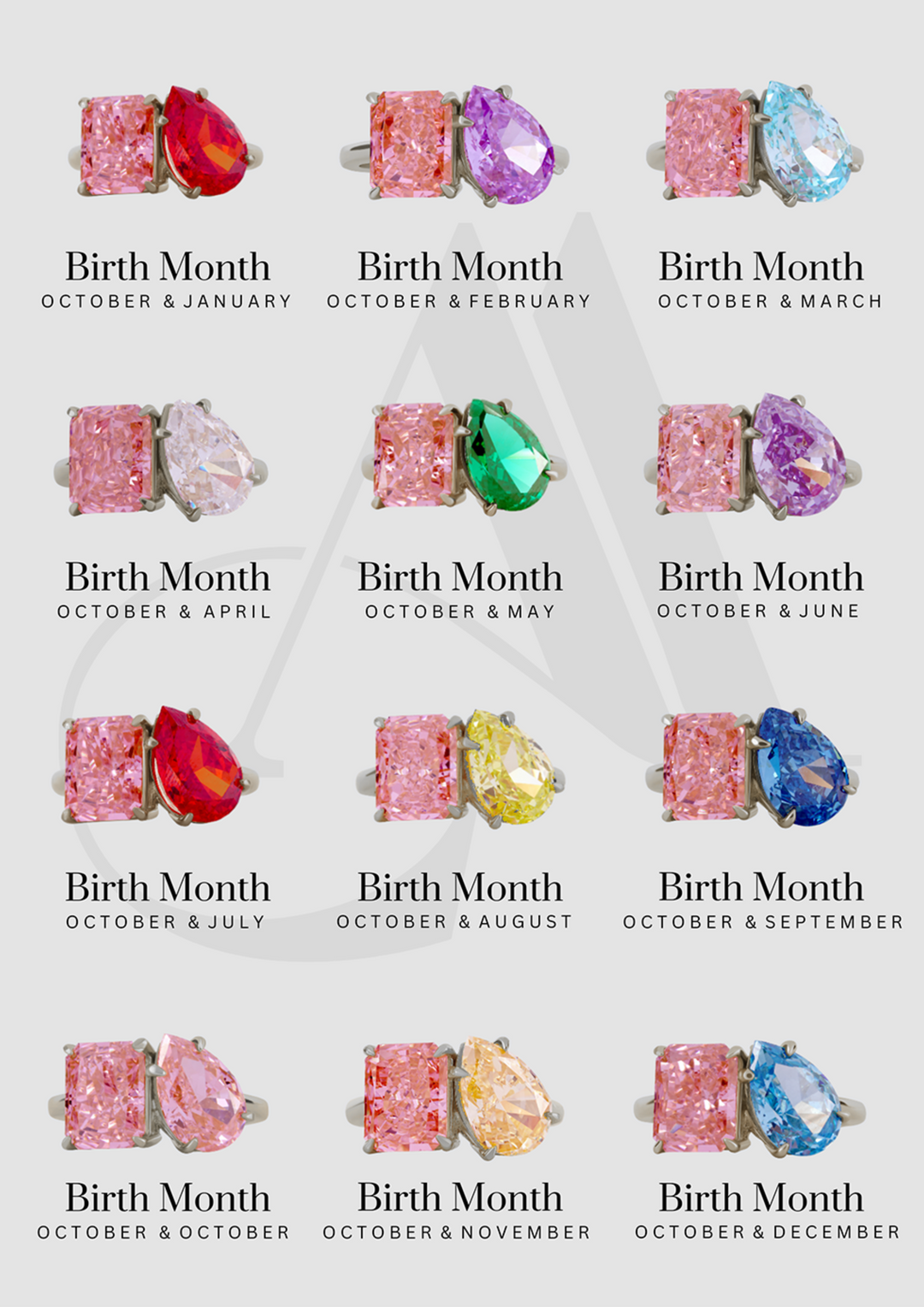 The "You & Me" Alara Birth Month Ring