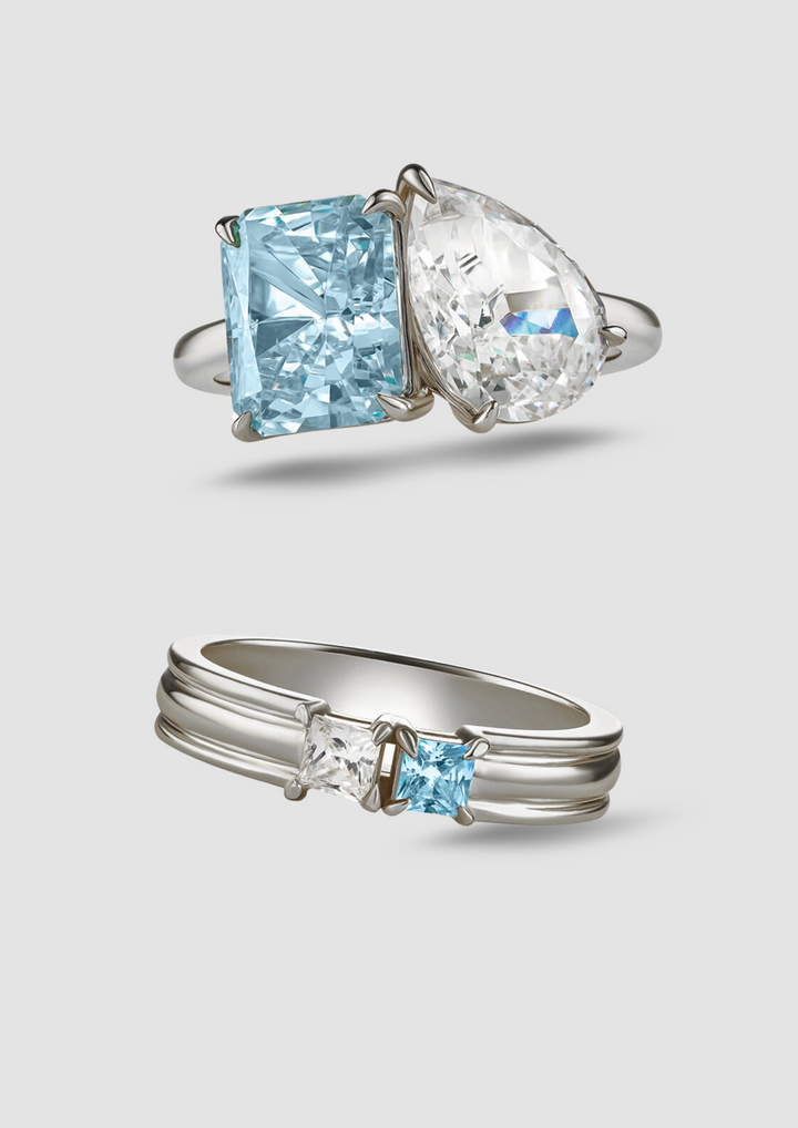 The "You & Me" Alara Birth Month Ring Set