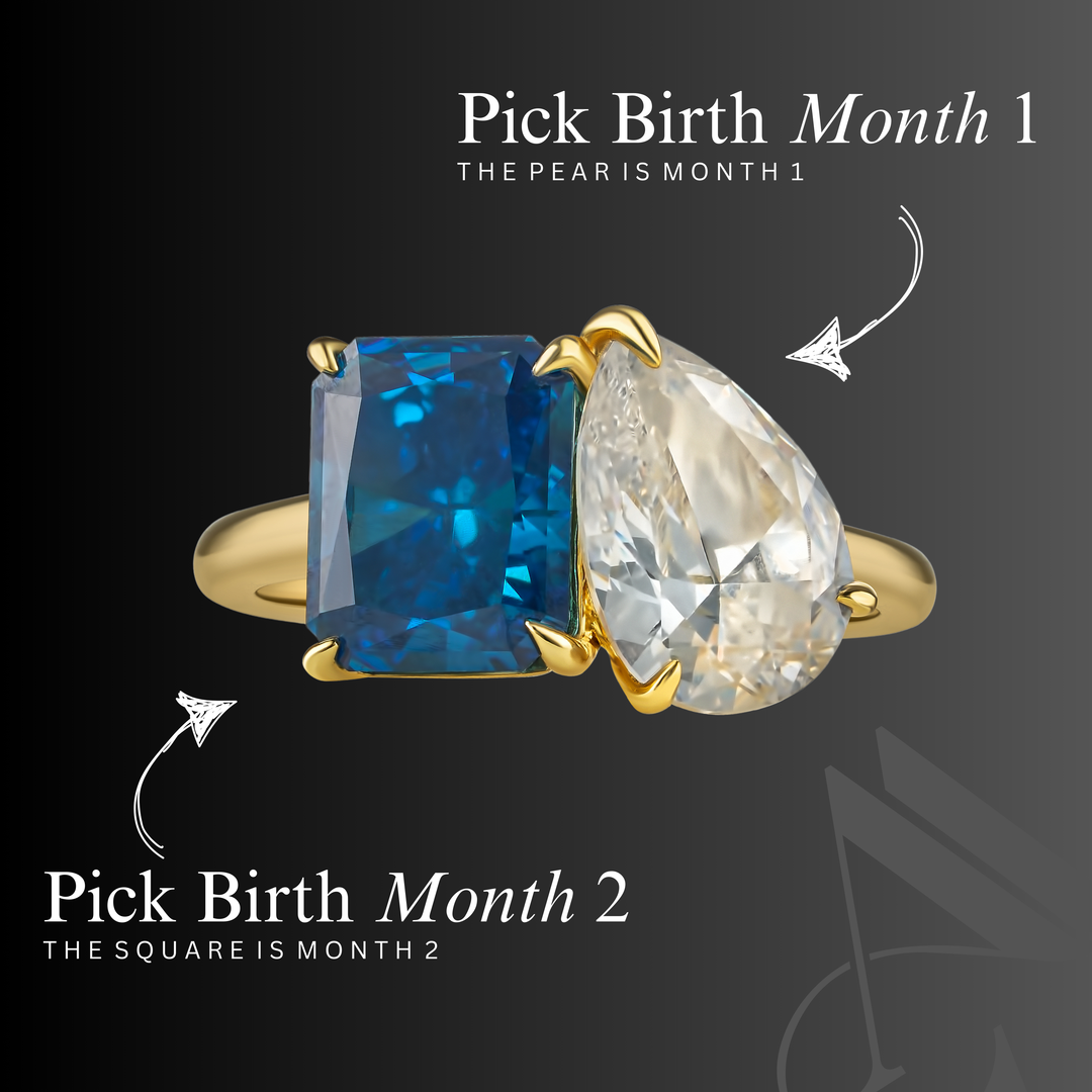 The "You & Me" Alara Birth Month Ring Set