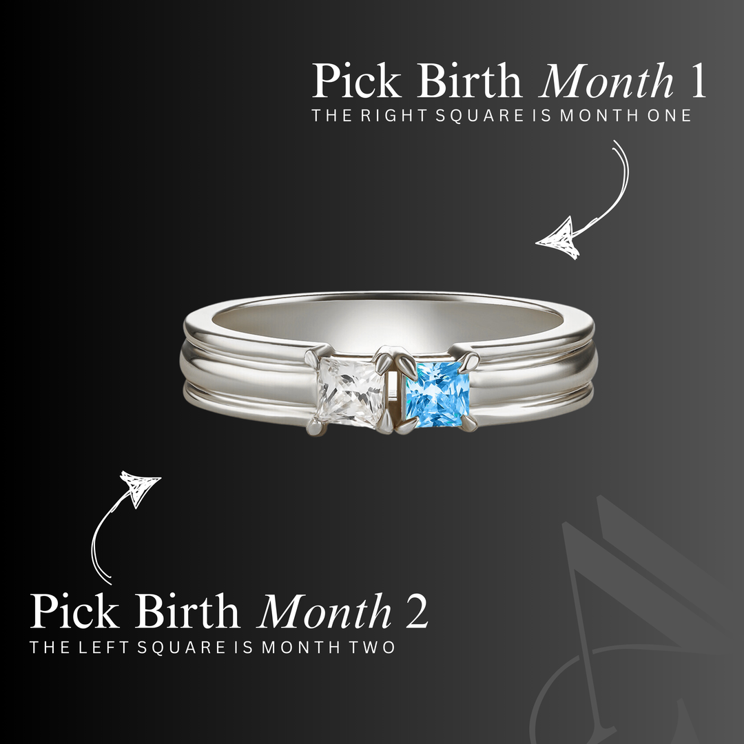 Unisex "You & Me" Alara Birth Month Ring