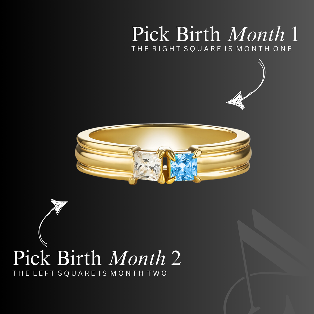 The "You & Me" Alara Birth Month Ring Set