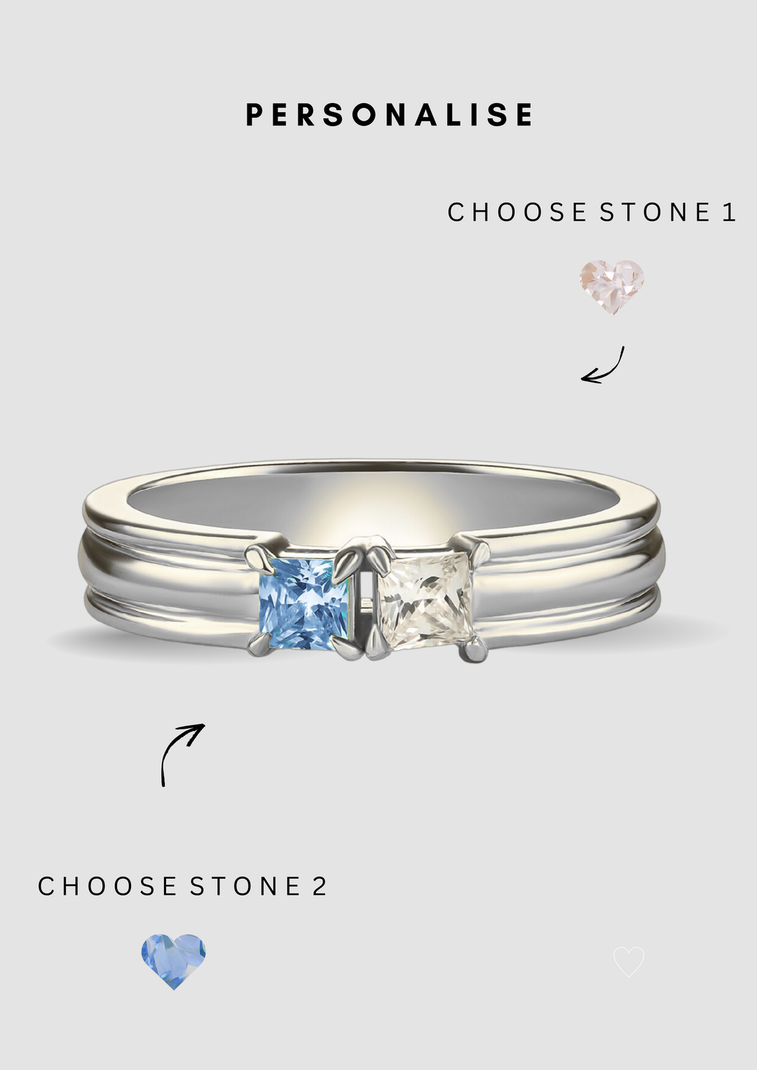 Unisex "You & Me" Alara Birth Month Ring