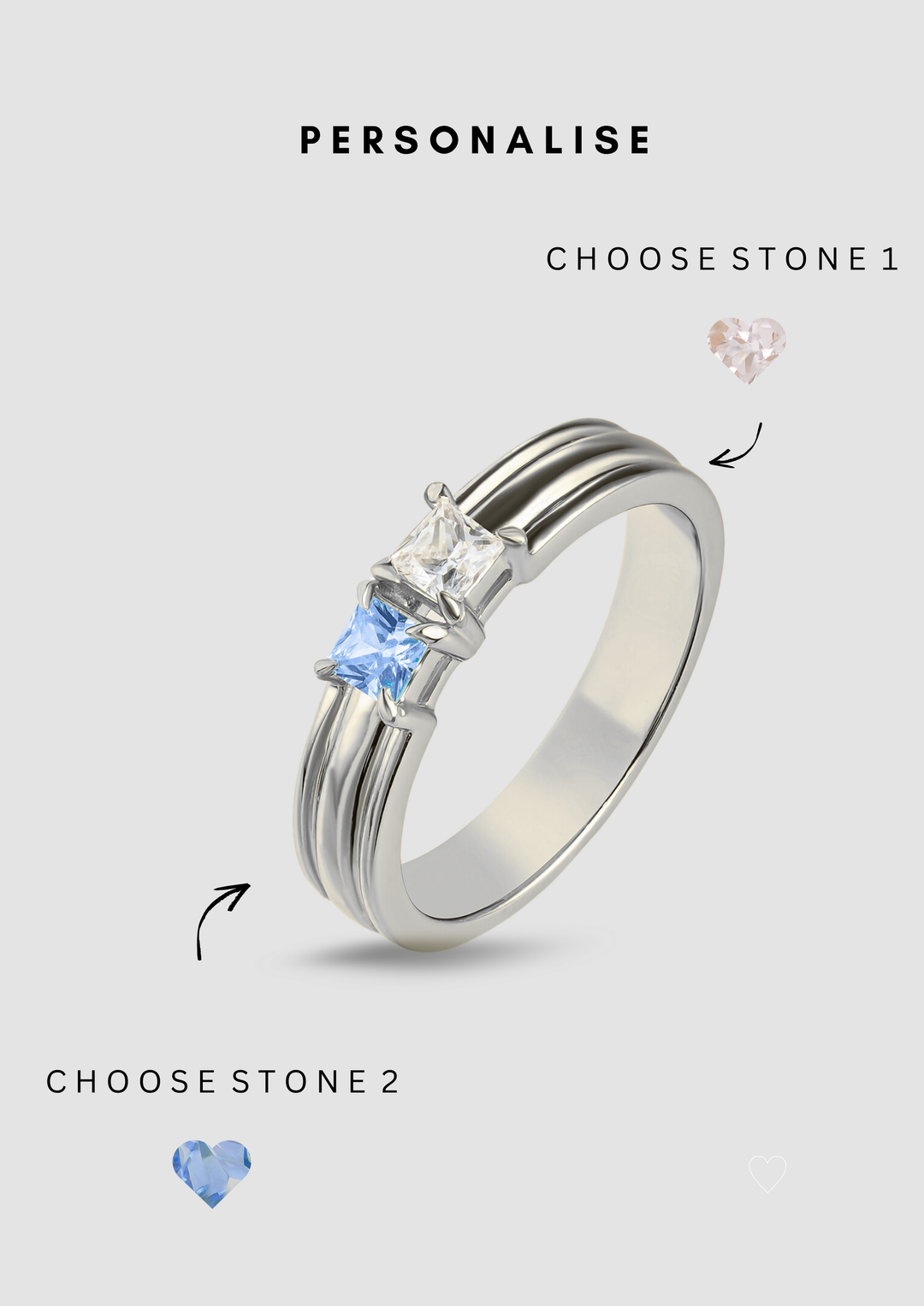 Unisex "You & Me" Alara Birth Month Ring